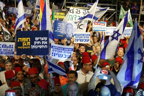 Ribuan Warga Israel Berdemo Memprotes Perdana Menteri Benyamin Netanyahu 